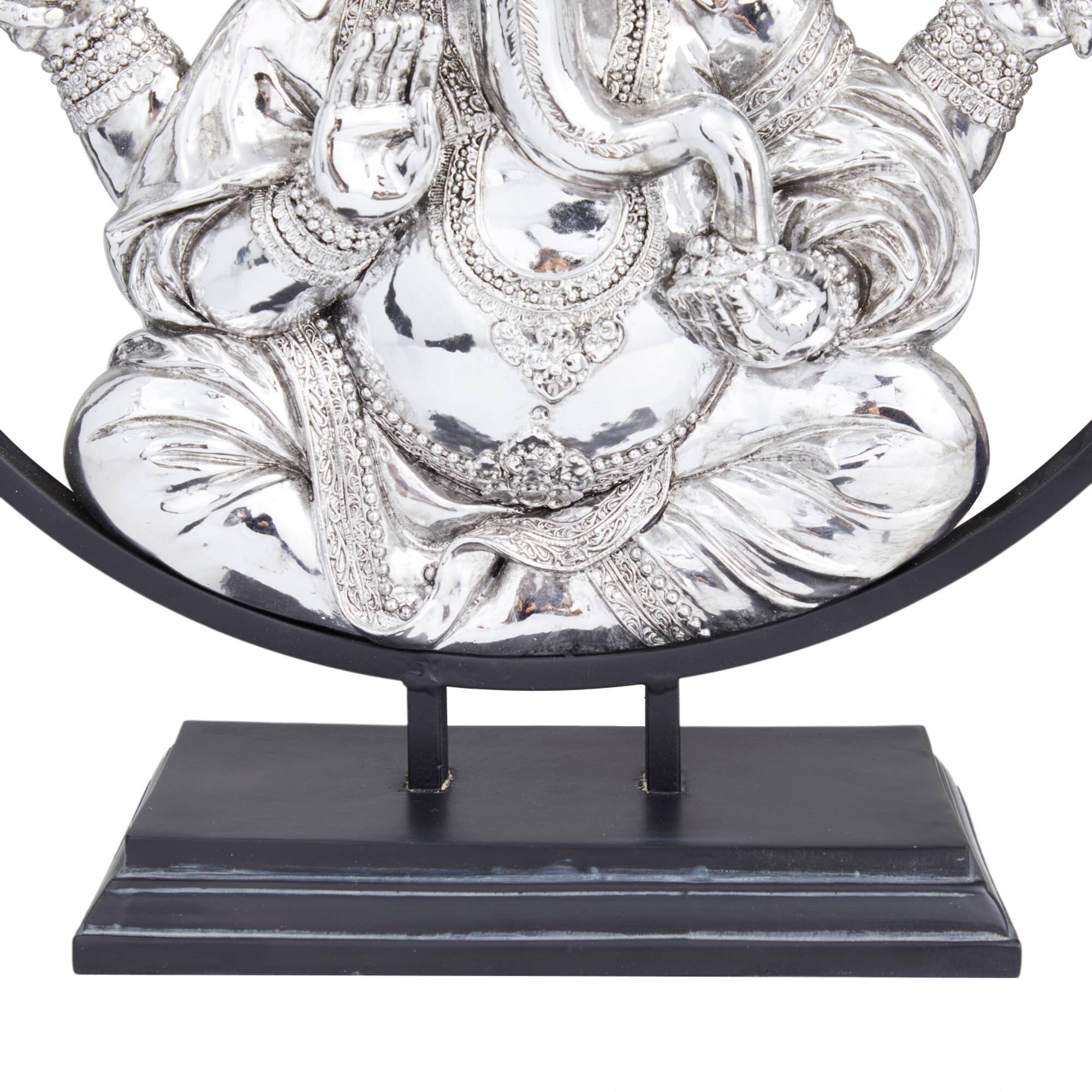 22" Black Polystone Eclectic Buddha